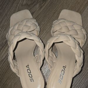 Soda Women's Tan Braided Sandals